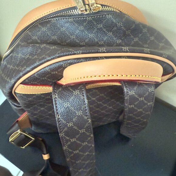 Rioni Signature (Brown) Leather Round Dome Backpack ST- 20286 main image 5